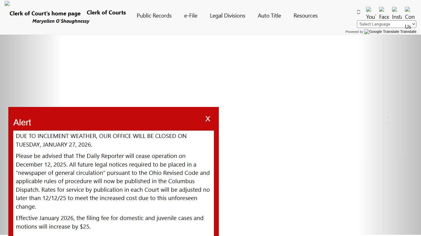 Maryellen O'Shaughnessy - Franklin County Clerk of Courts